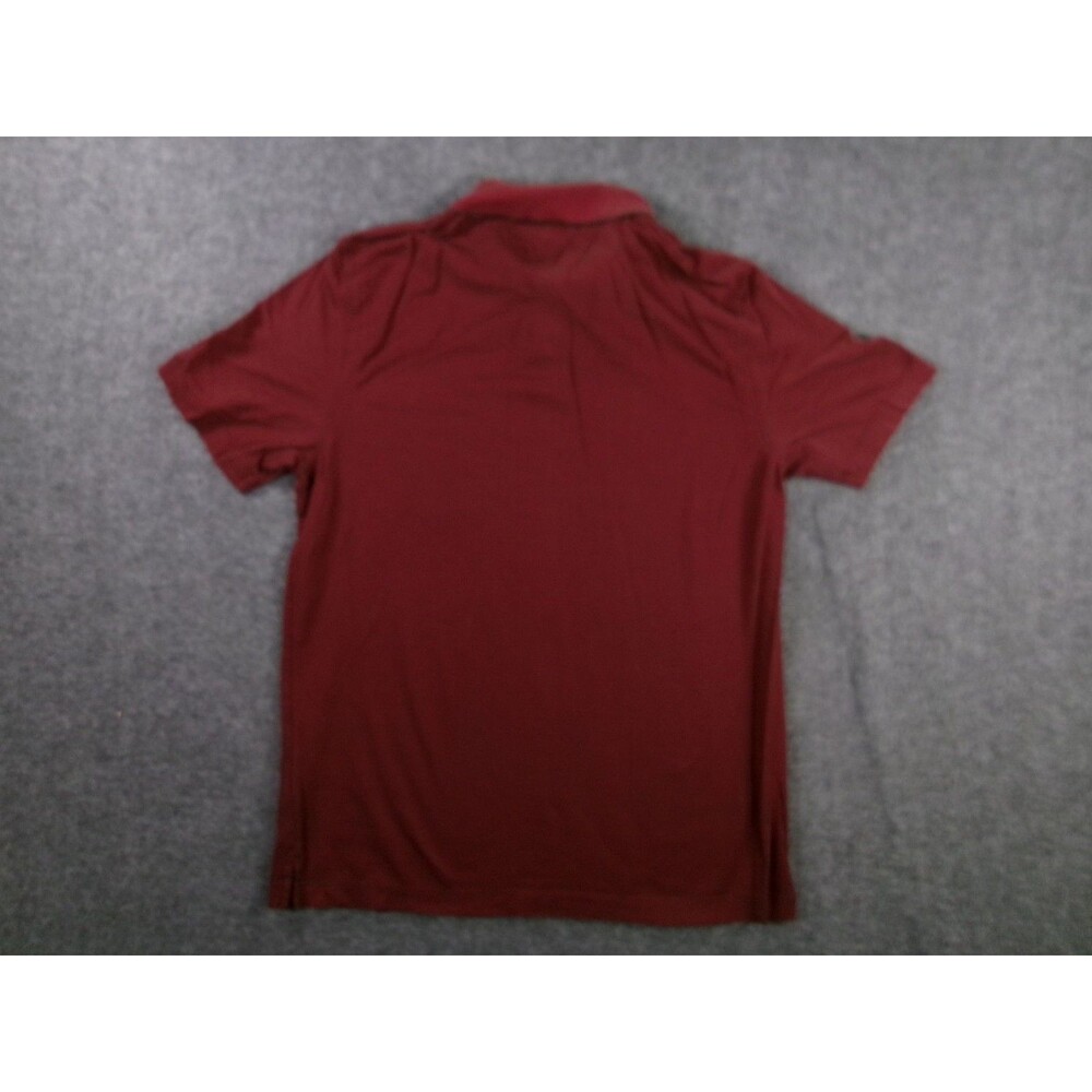 Van Heusen Polo Shirt Men Medium Burgundy Traveler Classic Office Causal Golf - Picture 9 of 10